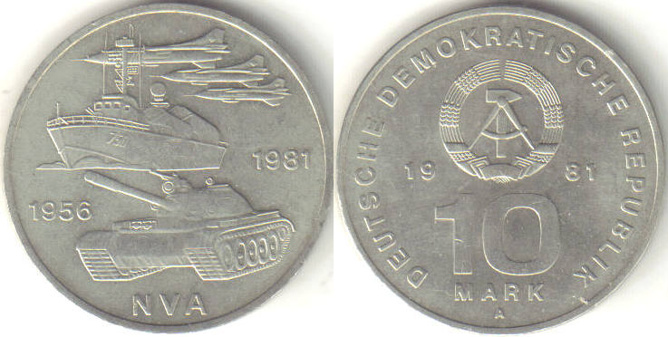 1981 East Germany 10 Mark (NVA) A000541
